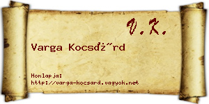 Varga Kocsárd névjegykártya