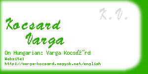 kocsard varga business card
